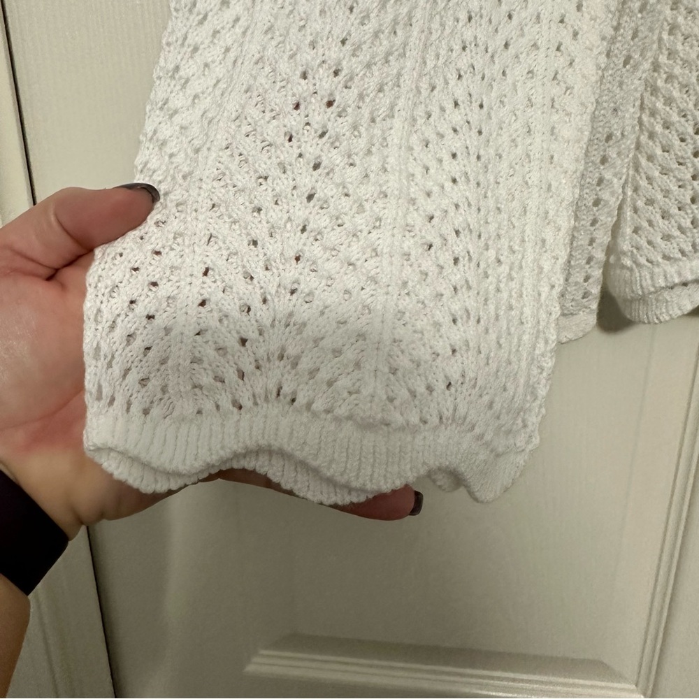 Ann Taylor LOFT Wide Sleeve Loose Knit Sweater in White Size XL NWT - Picture 8 of 10